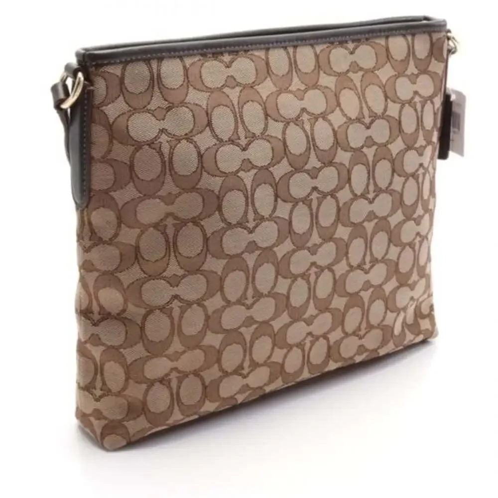 Coach Crossbody File bag Signature Brown